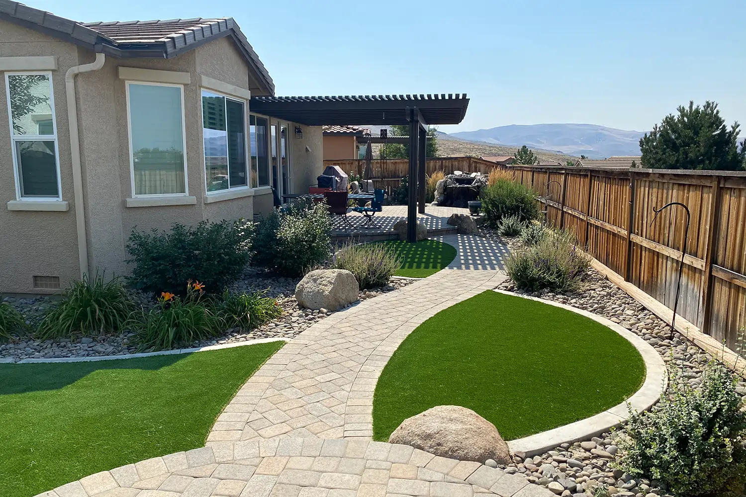 residential artificial grass lawn