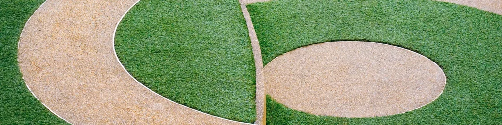 Artificial grass lawn up close