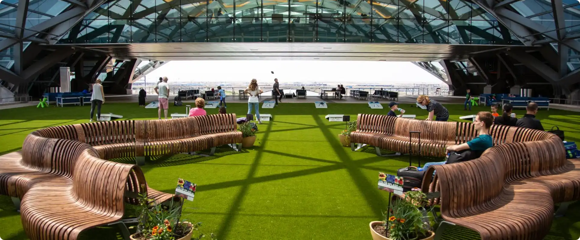 commercial artificial grass plaza