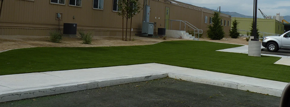 Artificial grass apartment lawn installed by NEvada Artificial Grass