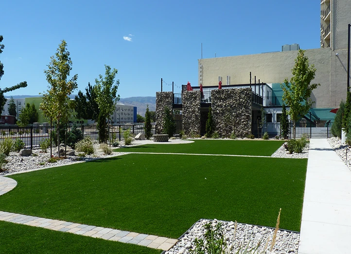 Artificial grass apartment lawn installed by NEvada Artificial Grass